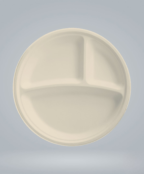 10″ 3CP Brown Round Plate - Image 2